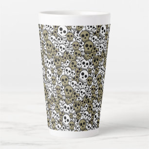 Gouden Gotische Schedel Patroon Print Latte Mok