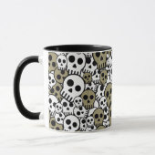 Gouden Gotische Schedel Patroon Print Mok (Links)