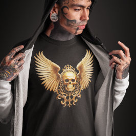 Gouden Gotische Schedel Sigil van Hemelvaart T-shirt