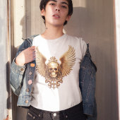 Gouden Gotische Schedel Sigil van Hemelvaart T-shirt