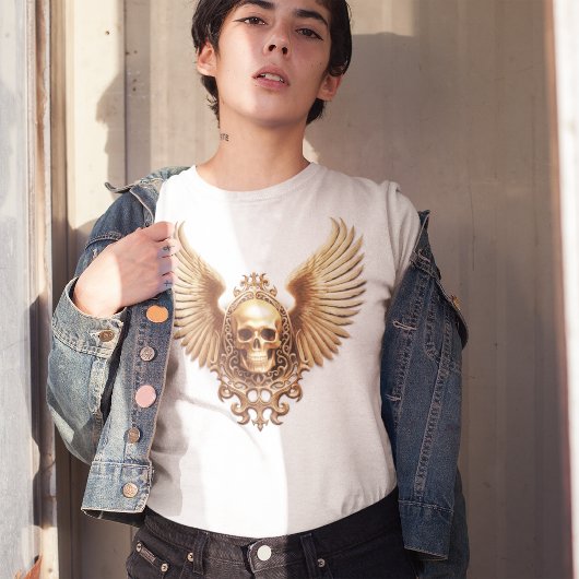 Gouden Gotische Schedel Sigil van Hemelvaart T-shirt