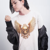 Gouden Gotische Schedel Sigil van Hemelvaart T-shirt