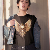 Gouden Gotische Schedel Sigil van Hemelvaart T-shirt