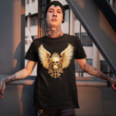 Gouden Gotische Schedel Sigil van Hemelvaart T-shirt