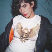 Gouden Gotische Schedel Sigil van Hemelvaart T-shirt