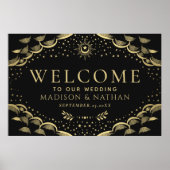 Gouden Gotische Tarot Kaart Bruiloft Welkom Groot  Poster (Voorkant)