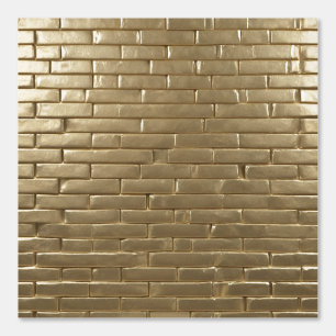 Gouden Gouden Bakstenen Patronen Elegant Minimalis Behang
