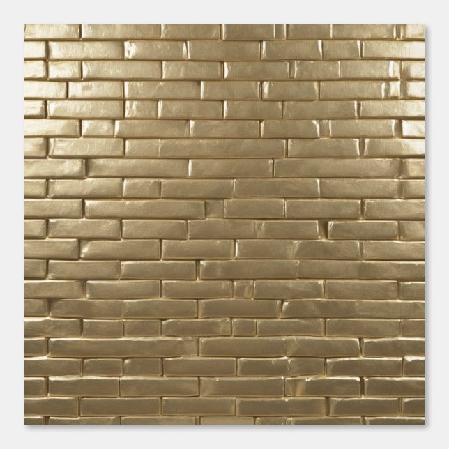 Gouden Gouden Bakstenen Patronen Elegant Minimalis Behang (Voorkant)