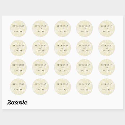 Gouden Gouden Bloemen Ronde Sticker (Vel)