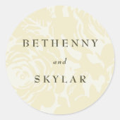 Gouden Gouden Bloemen Ronde Sticker (Voorkant)