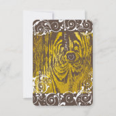  gouden gouden brauwwril bruiloft RSVP kaartje (Achterkant)