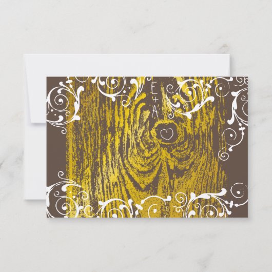  gouden gouden brauwwril bruiloft RSVP kaartje (Achterkant)