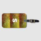 Gouden Gouden Gele Ombre Glitterij Art Monogram Bagagelabel (Voorkant (horizontaal))