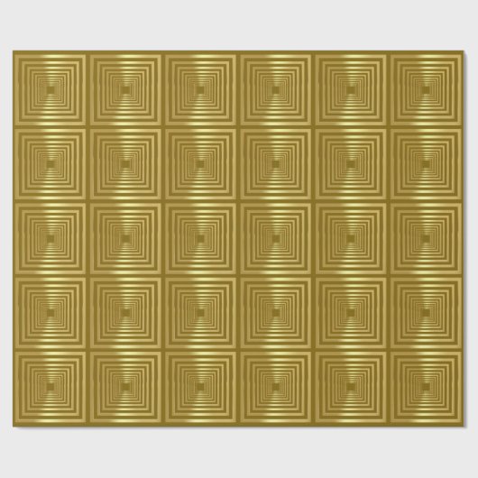 Gouden gouden geometrische vierkanten Inpakpapier (Vlak)