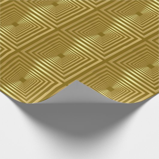 Gouden gouden geometrische vierkanten Inpakpapier (Hoek)