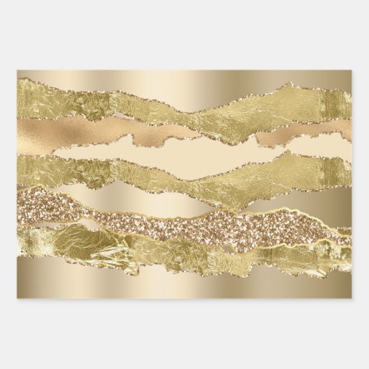 Gouden gouden glitter metallic glanzende folie chi inpakpapier vel (Voorkant 3)
