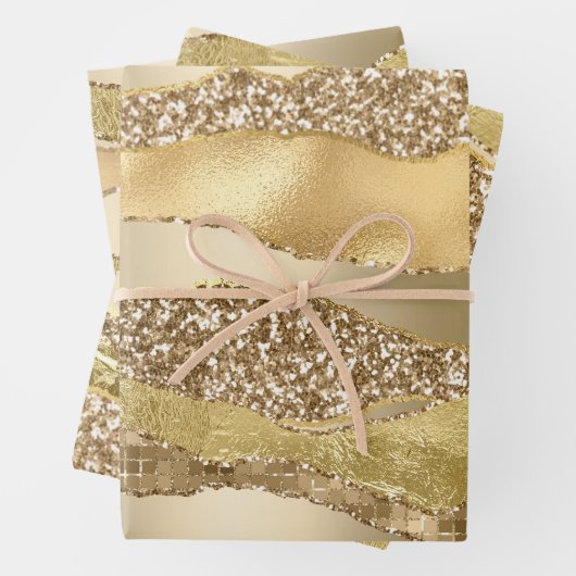 Gouden gouden glitter metallic glanzende folie chi inpakpapier vel (In situ)