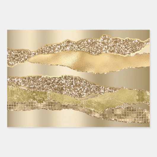 Gouden gouden glitter metallic glanzende folie chi inpakpapier vel (Voorkant)