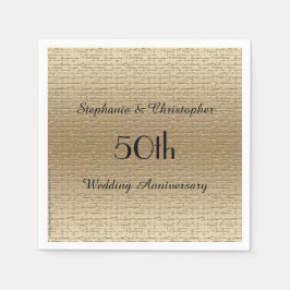 Gouden Gouden Gouden 50e Jubileum Party Papier Ser Servet