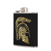 gouden gouden goudstang, helmforge in gouden textu heupfles (Links)