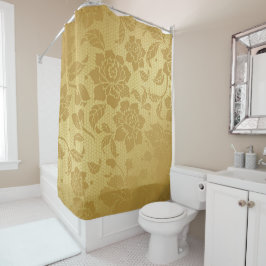 Gouden Gouden Honingraat Bloemen Floral Elegant Douchegordijn