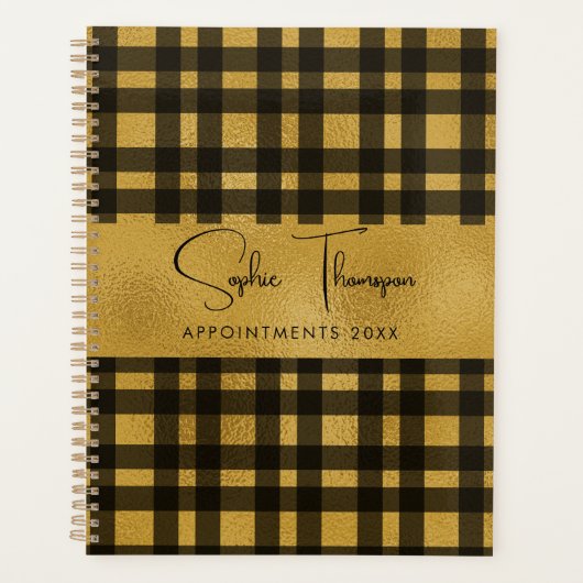 Gouden gouden rooster plaid 2024 planner (Voorkant)