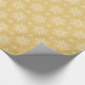  gouden goudgele kerstsnowflakkering cadeaupapier (Hoek)