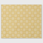 gouden goudgele kerstsnowflakkering cadeaupapier (Vlak)