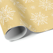 gouden goudgele kerstsnowflakkering cadeaupapier (Rol Hoek)