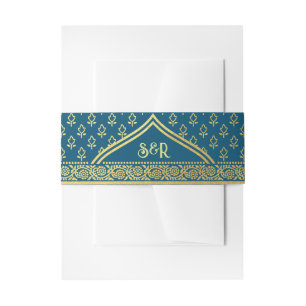 Gouden goudsbloem bloem Mundap boog Monogram bruil Uitnodigingen Wikkel