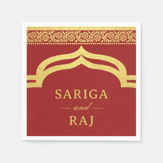 Gouden goudsbloem bloem Mundap luifel boog bruilof Servet (Voorkant)