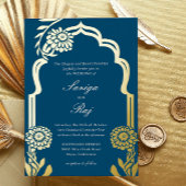 Gouden goudsbloem indiaanse bruiloft uitnodiging