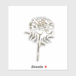 Gouden goudsbloem sticker