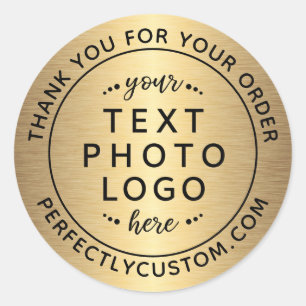 Gouden gradiënt bedankt voor je bestelling ronde sticker