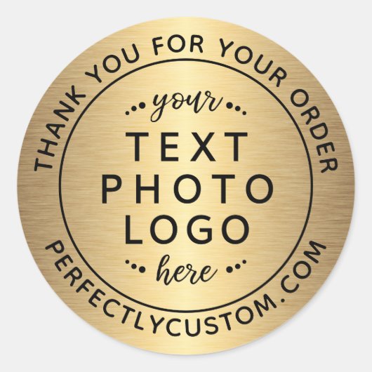 Gouden gradiënt bedankt voor je bestelling ronde sticker (Voorkant)