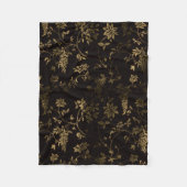 Gouden gradiënt bloemen fleece deken (Voorkant)