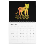 Gouden Gradiënt Chinees Dier Zwart Kalender (Mar 2027)