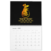 Gouden Gradiënt Chinees Dier Zwart Kalender (Jan 2027)