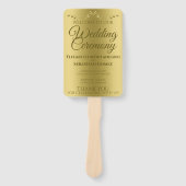 Gouden Gradiënt Elegant Flourish Bruiloft Programm Handwaaier (Voorkant)