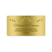 Gouden Gradiënt & Filigraan Elegant Bruiloft Adres Etiket (Voorkant)