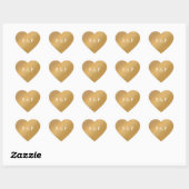 Gouden Gradiënt Hart Koppels Monogram Huwelijksgun Sticker (Vel)