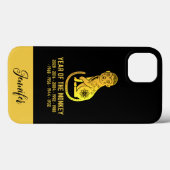 Gouden Gradiënt Jaar van de Aap Zodiac Naam Zwart Case-Mate iPhone Case (Achterkant (horizontaal))