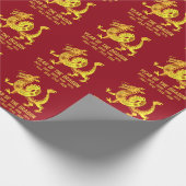 Gouden Gradiënt Jaar van de Draak Zodiac Rood Cadeaupapier (Hoek)