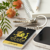 Gouden Gradiënt Jaar van de Dragon Zodiac Naam Zwa Sleutelhanger (Voorkant Rechts)