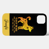 Gouden Gradiënt Jaar van de Hond Zodiac Naam Zwart Case-Mate iPhone Case (Achterkant (horizontaal))