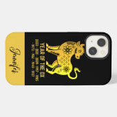 Gouden Gradiënt Jaar van de os Dierenriem Zwart iPhone Hoesje (Achterkant horizontaal)