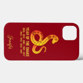 Gouden Gradiënt Jaar van de Slang Zodiac Naam Rood Case-Mate iPhone Case (Achterkant (horizontaal))