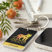 Gouden Gradiënt Jaar van de Tijger Zodiac Naam Zwa Sleutelhanger (Voorkant Rechts)