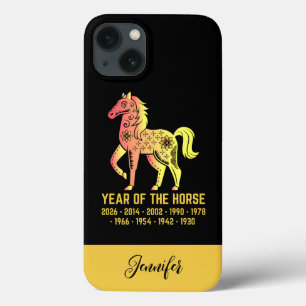 Gouden Gradiënt Jaar van het Paard Zodiac Naam Zwa Case-Mate iPhone Case