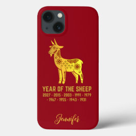Gouden Gradiënt Jaar van het Schaap Zodiac Naam Ro Case-Mate iPhone Case